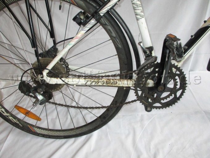 Ansicht Umwerfer und Zahnkränze am Tretwerk