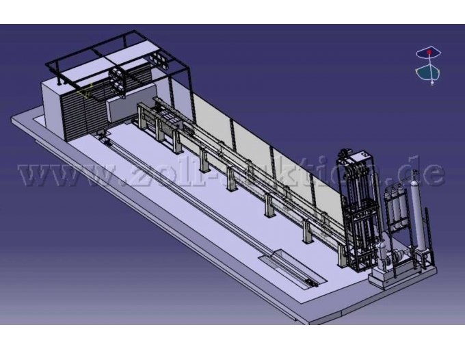 Gesamte Crashanlage als CAD-Modell (Leitstand, Schaltschrank und Hydeaulikaggregat sind nicht dargestellt)