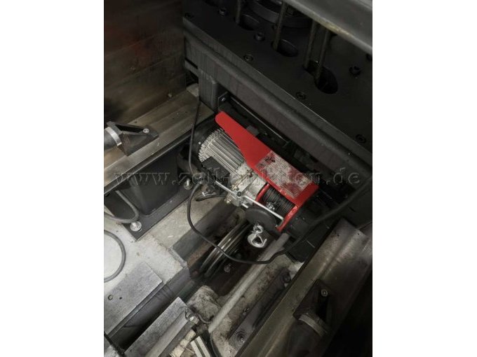 Ansicht Seilwinde zur Rückholung des Crashschlittens (mit Seilzug)