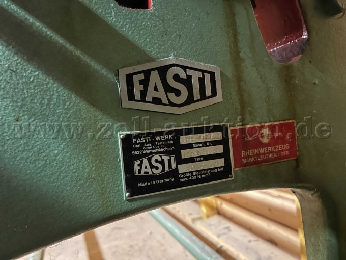 Fasti Hand-Biegemaschine 103-20-1,25 - Ansicht Typenschild
