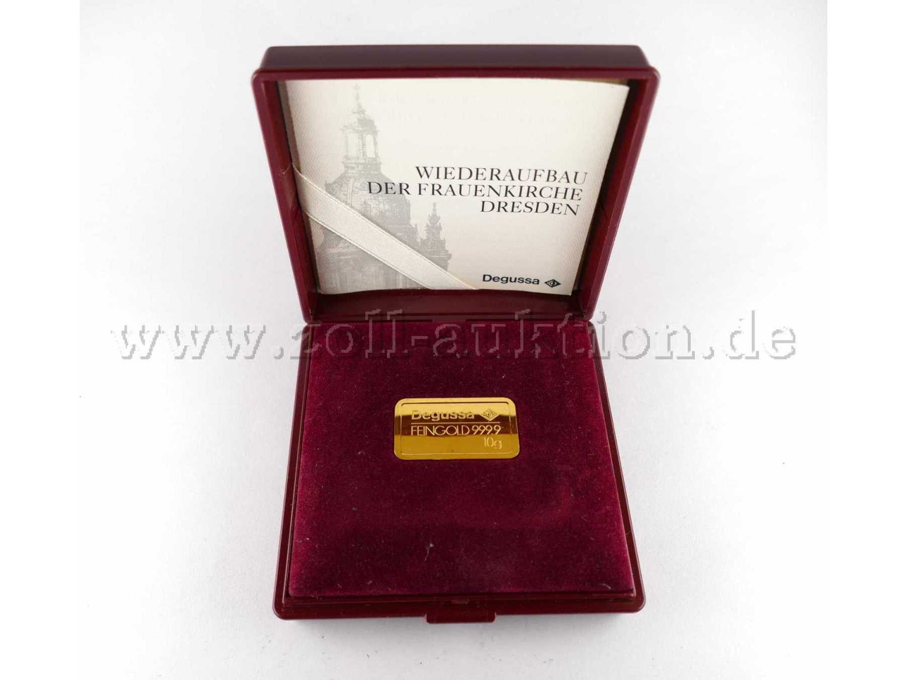 1 Feingold Motivbarren -Frauenkirche- in 999.9 Feingold 10 Gramm
