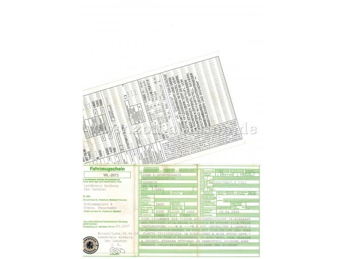 Fahrzeugschein Trailer