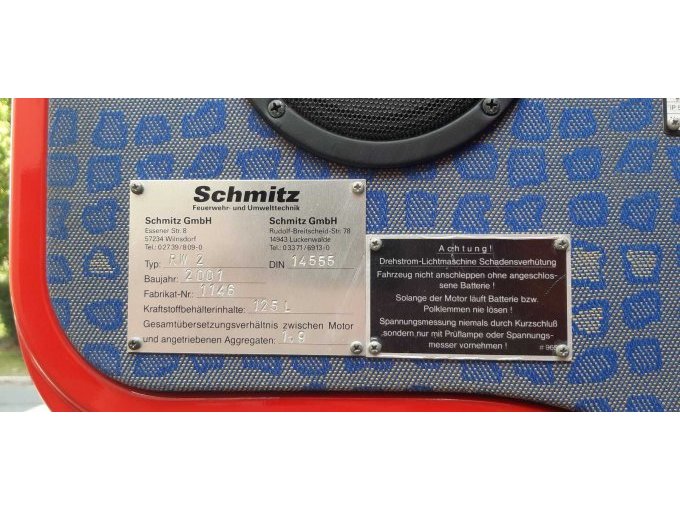 Typenschild Fahrzeug