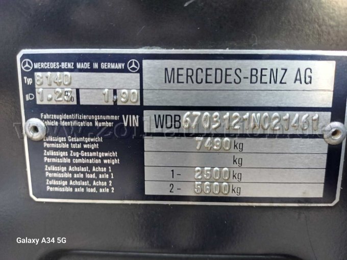 Typenschild Fahrgestell