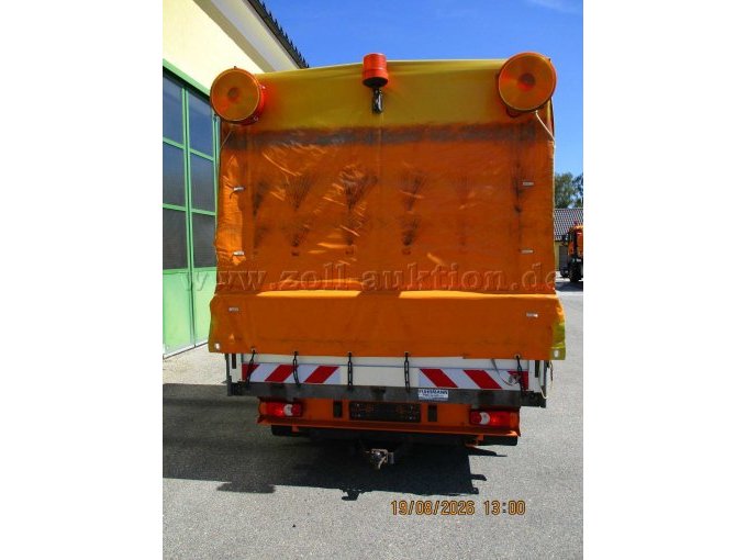 Fiat Ducato, Doka, Plane - Spriegel, defekt, gebraucht: Ansicht von hinten, Heckplane geschlossen