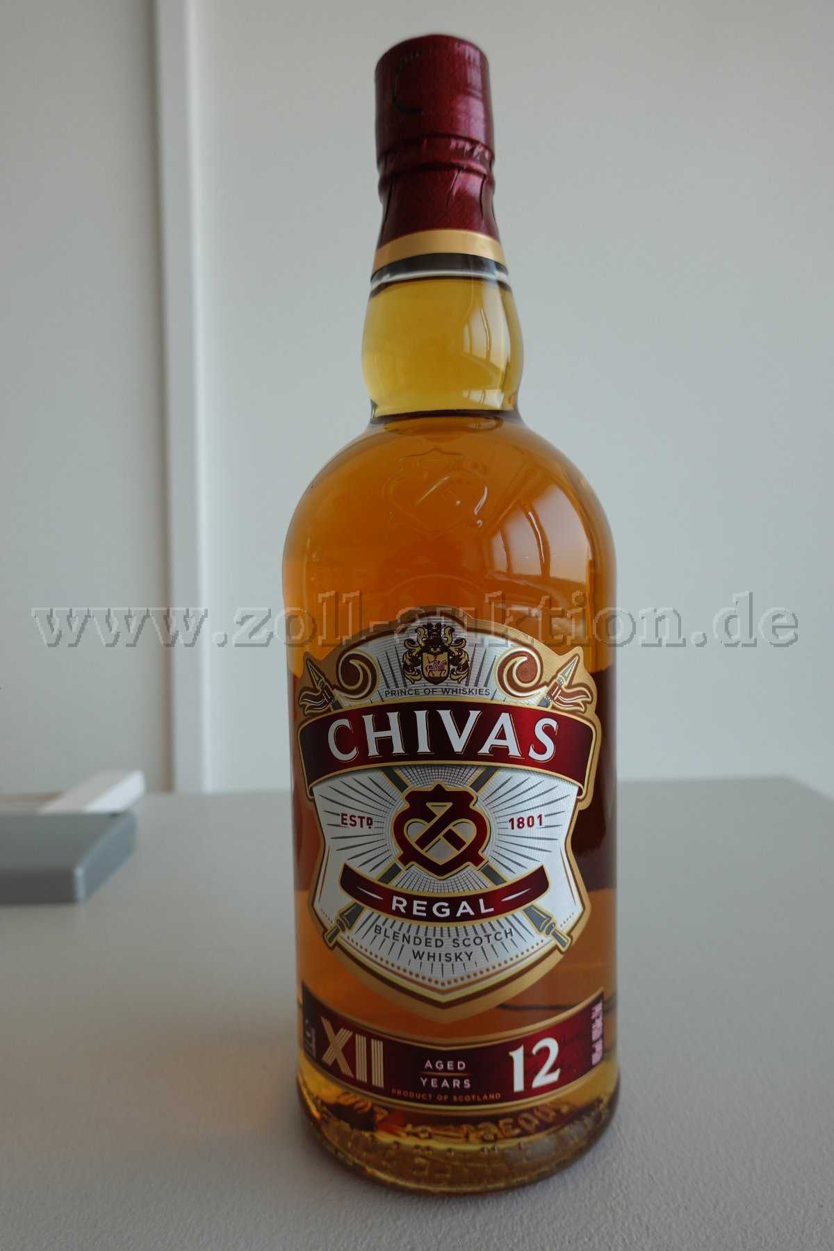 1 bouteille "Chivas Regal" 12 ans, 1 litre, 40 % vol. Alc.