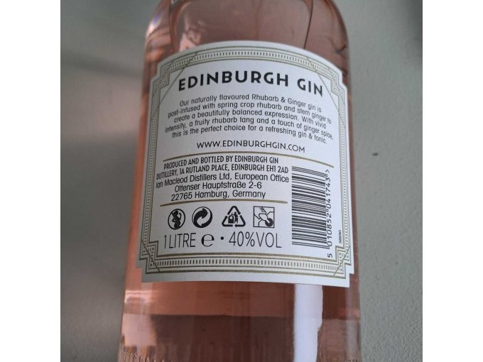 Edinburgh Rhubarb & Ginger Gin
Rückseite Detail
