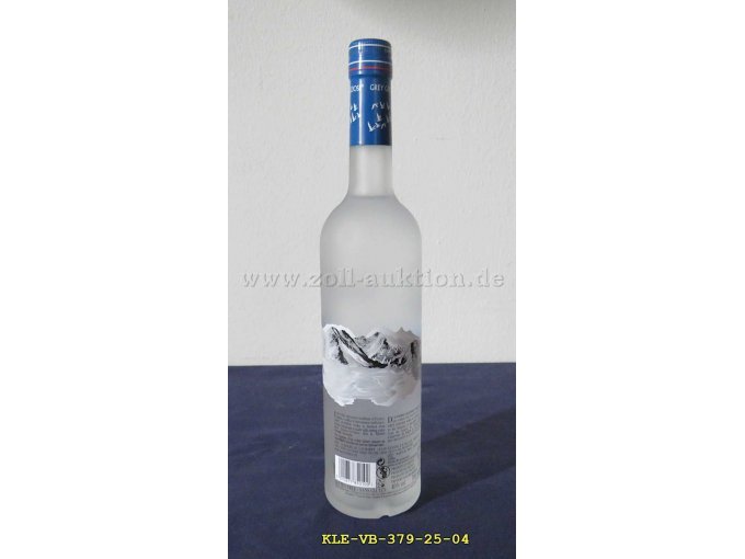 Flasche Grey Goose Vodka Rückseite