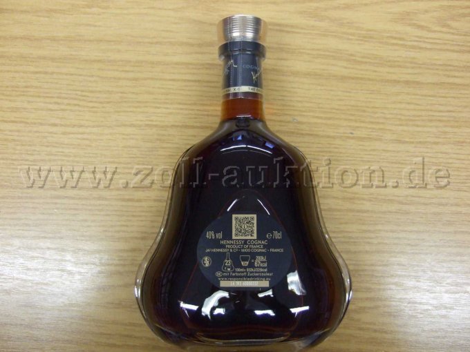 Hennessy Cognac Flasche Rückansicht