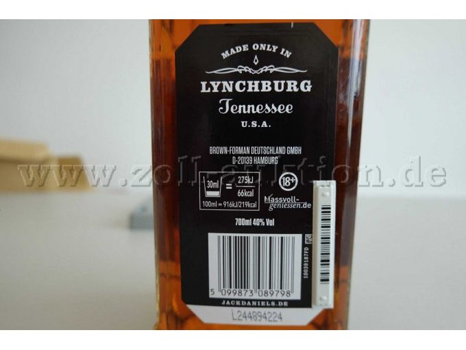 1 Flasche Jack Daniel's Whiskey, 0,7 Liter 40 % Vol. Alc – foto 2 – kavel bij Zoll-Auktion, Kiel