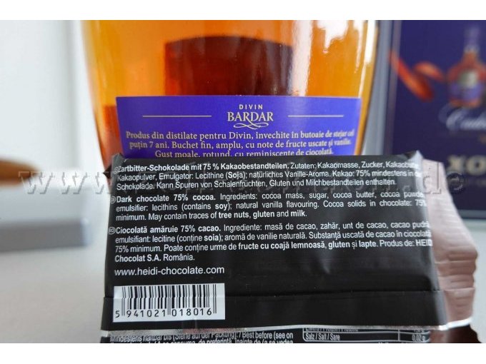 Rückseite Verpackung Schokolade