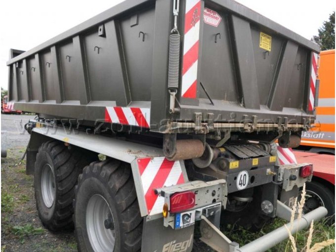 1 Fliegl HKL 22 Hakenlift Abrollkipper (DIN-Zugöse 40) + Mulde Weser Container – foto 2 – kavel bij Zoll-Auktion, Königswinter