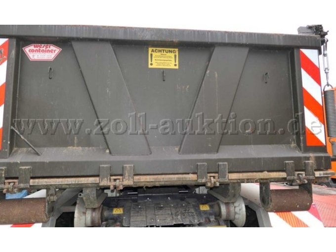 1 Fliegl HKL 22 Hakenlift Abrollkipper (DIN-Zugöse 40) + Mulde Weser Container – foto 6 – kavel bij Zoll-Auktion, Königswinter