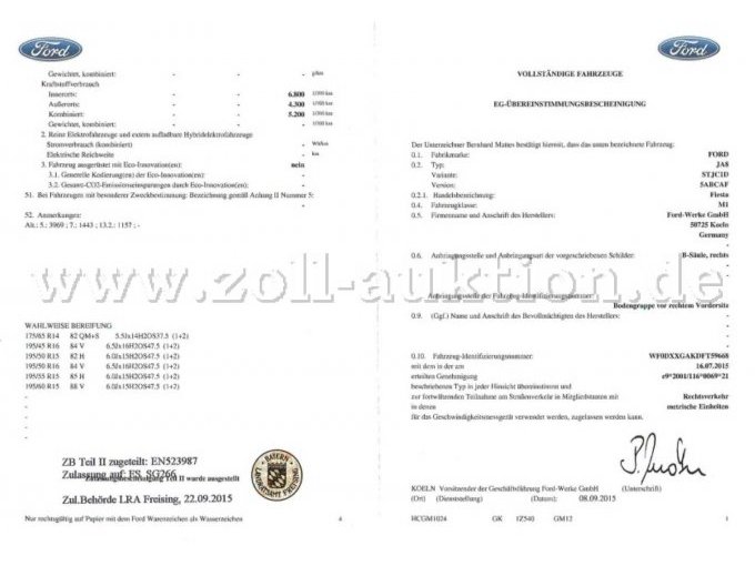 EG-Übereinstimmungsbescheinigung Seite 1