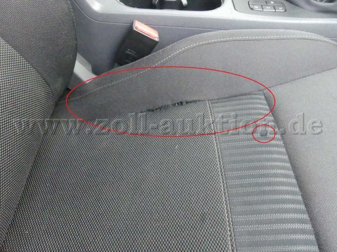 Beschädigung Beifahrersitz