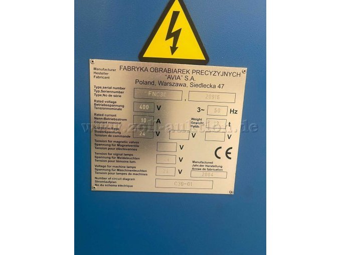 1 freesmachine AVIA FOP gereedschapsfreesmachine type FNC30 - defect – foto 7 – kavel bij Zoll-Auktion, Westerburg