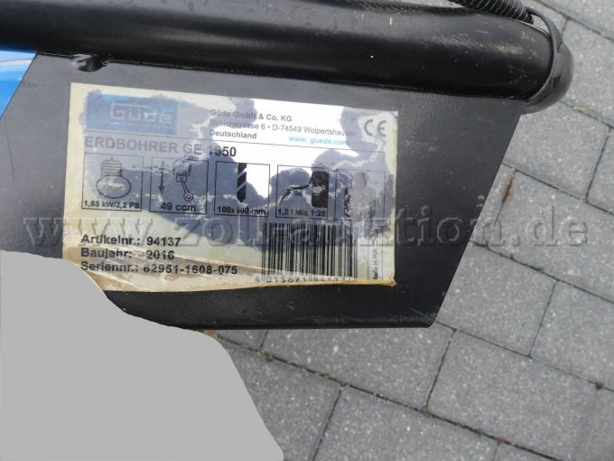 1 Güde Erdbohrer GE 1650 - gebraucht – foto 7 – kavel bij Zoll-Auktion, Cottbus