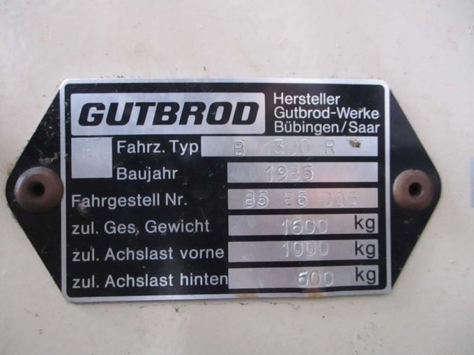 Kennzeichnung Bodenreinigungsmaschine GUTBROD