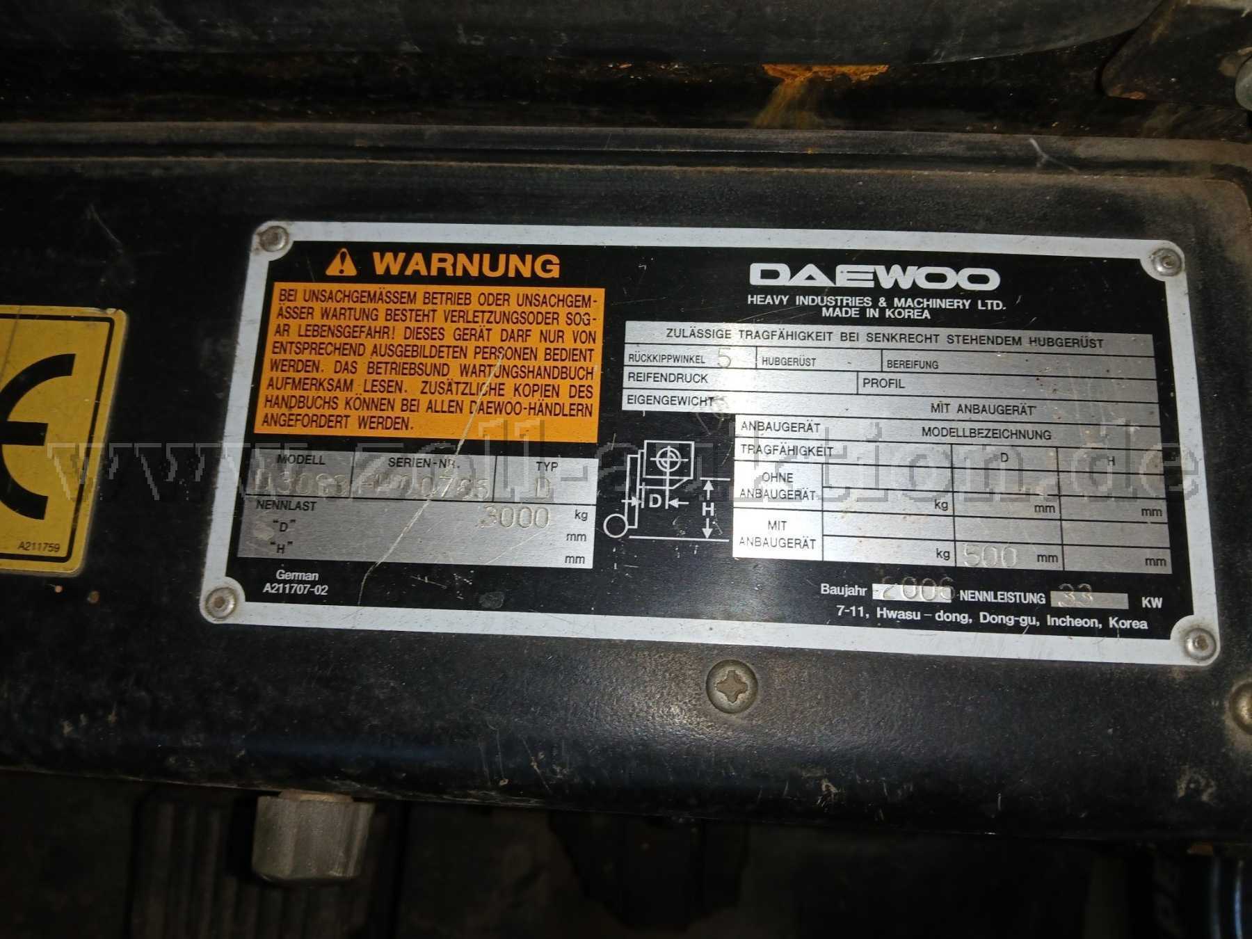 Daewoo Typenschild
