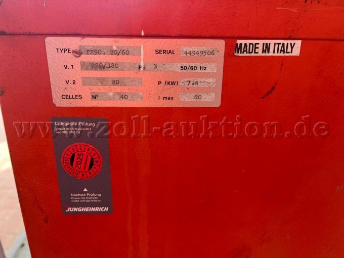 Typenschild Ladegerät