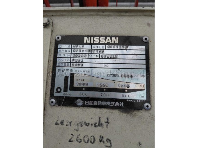 1 Gabelstapler Nissan Typ NF01 – foto 5 – kavel bij Zoll-Auktion, Speyer