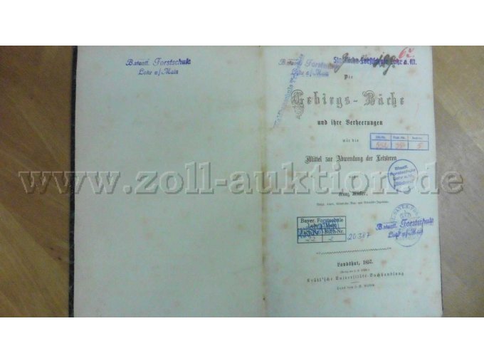 Titelblatt mit verschiedenen Stempeln