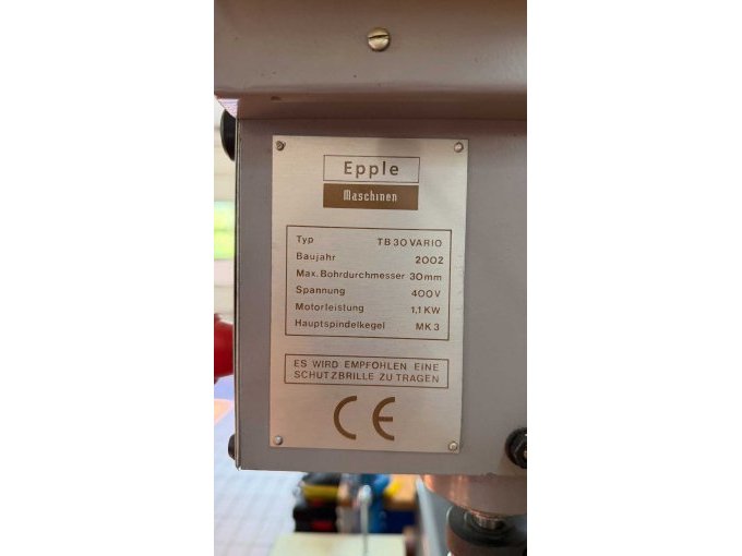 1 Gebrauchte Tischbohrmaschine Typ Epple TB 30 Vario – foto 5 – kavel bij Zoll-Auktion, Duderstadt