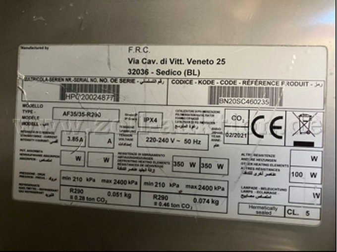 Datenblatt / Herstellerlabel mit CE-Kennung