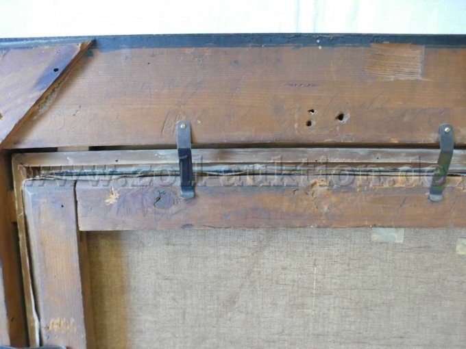 Teilansicht Rahmen Rückseite mit Beschriftung