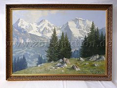 1 Gemälde -Gebirgslandschaft- Öl auf Leinwand, Paul Schüler, Dresden