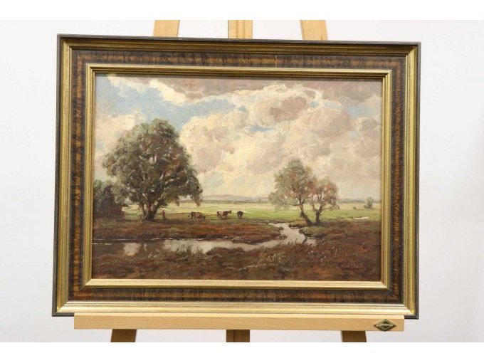 Motiv Spätsommer
Rahmen: Größe: b 69 cm x h 49 cm 
Holzrahmen Braun, Goldfarben