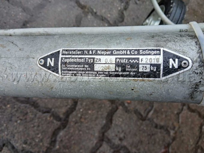 Elomat
Typenschild Zugdeichsel