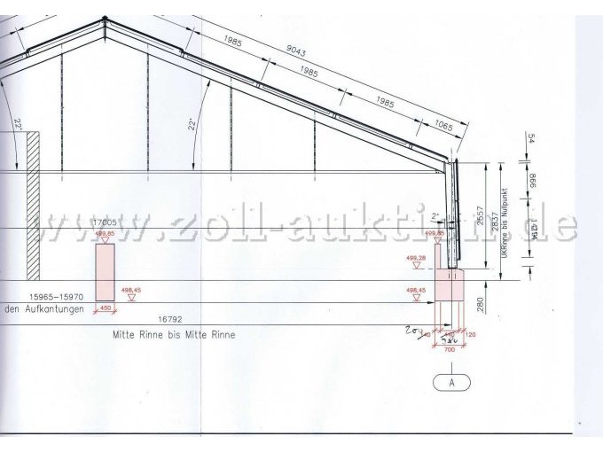 Querschnitt Nord, technische Zeichnung