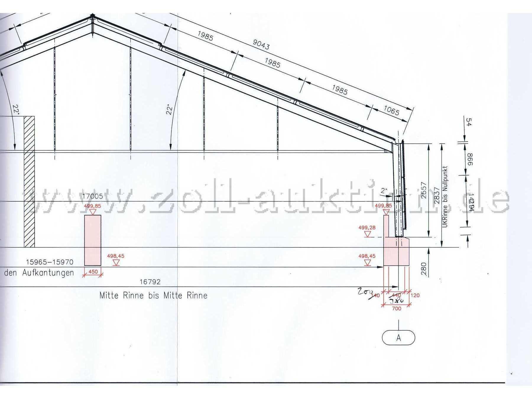 Querschnitt Nord, technische Zeichnung