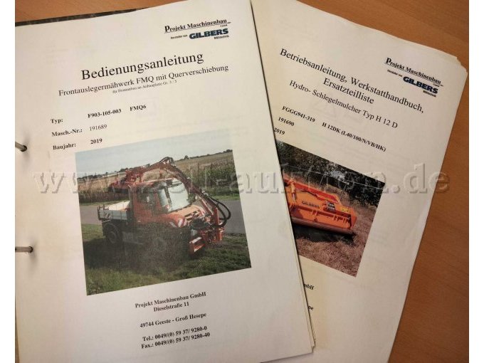Bedienungsanleitung, Werksatthandbuch, Ersatzteileliste