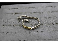 Gliederkette aus 925er Silber mit 3 Gliedern aus 750er Gold im Stile Hundertwasser