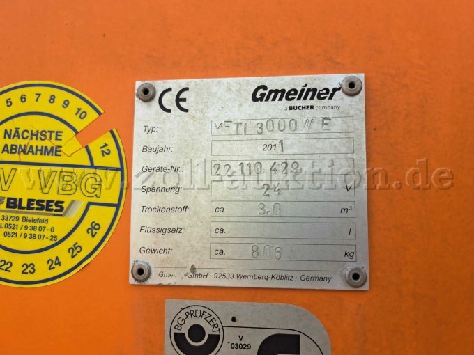 1 Gmeiner Yeti 3000 WE Aufbau-Salzstreuer – foto 5 – kavel bij Zoll-Auktion, Rietberg
