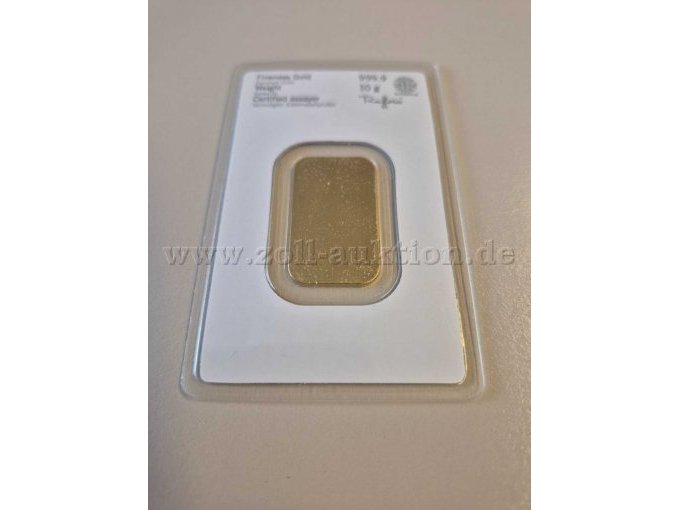 Goldbarren 10g 999,9 Feingold Rückansicht