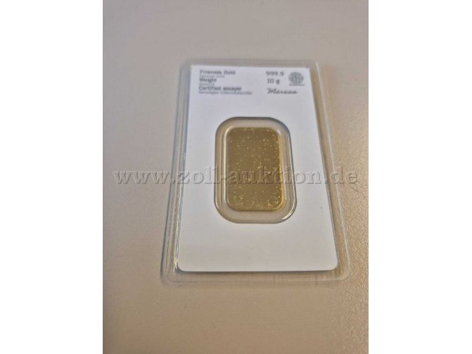 Goldbarren 10g 999,9 Feingold Rückansicht