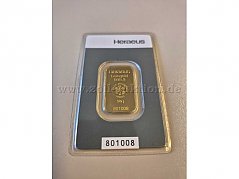 Goldbarren 10g 999,9 Feingold Frontansicht