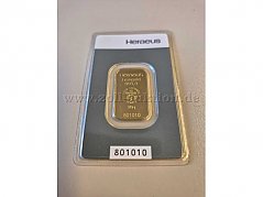 Goldbarren 10g 999,9 Feingold Frontansicht