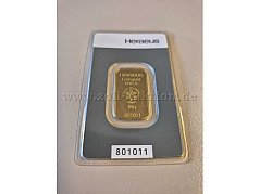 Goldbarren 10g 999,9 Feingold Frontansicht
