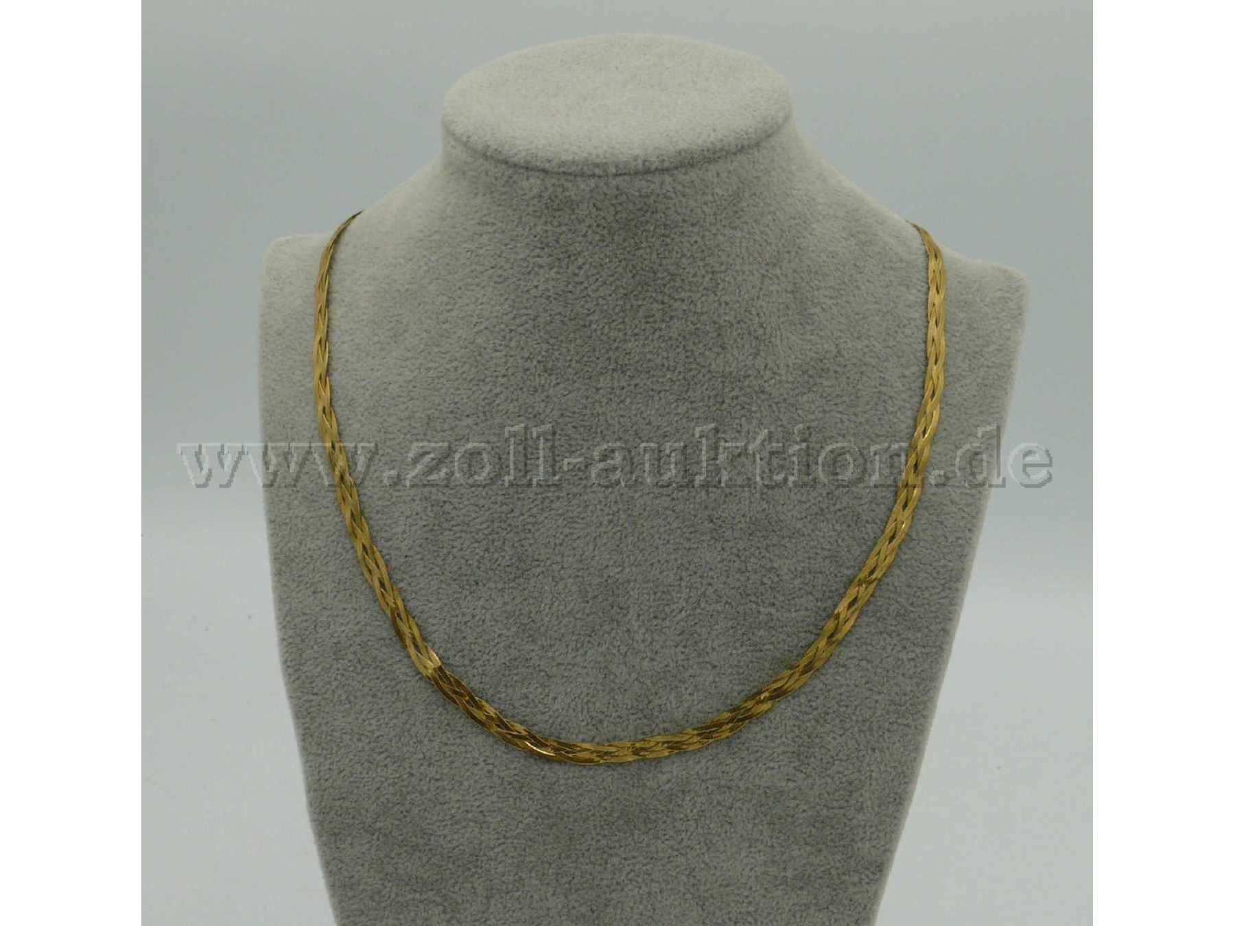 Goldkette zopf flach