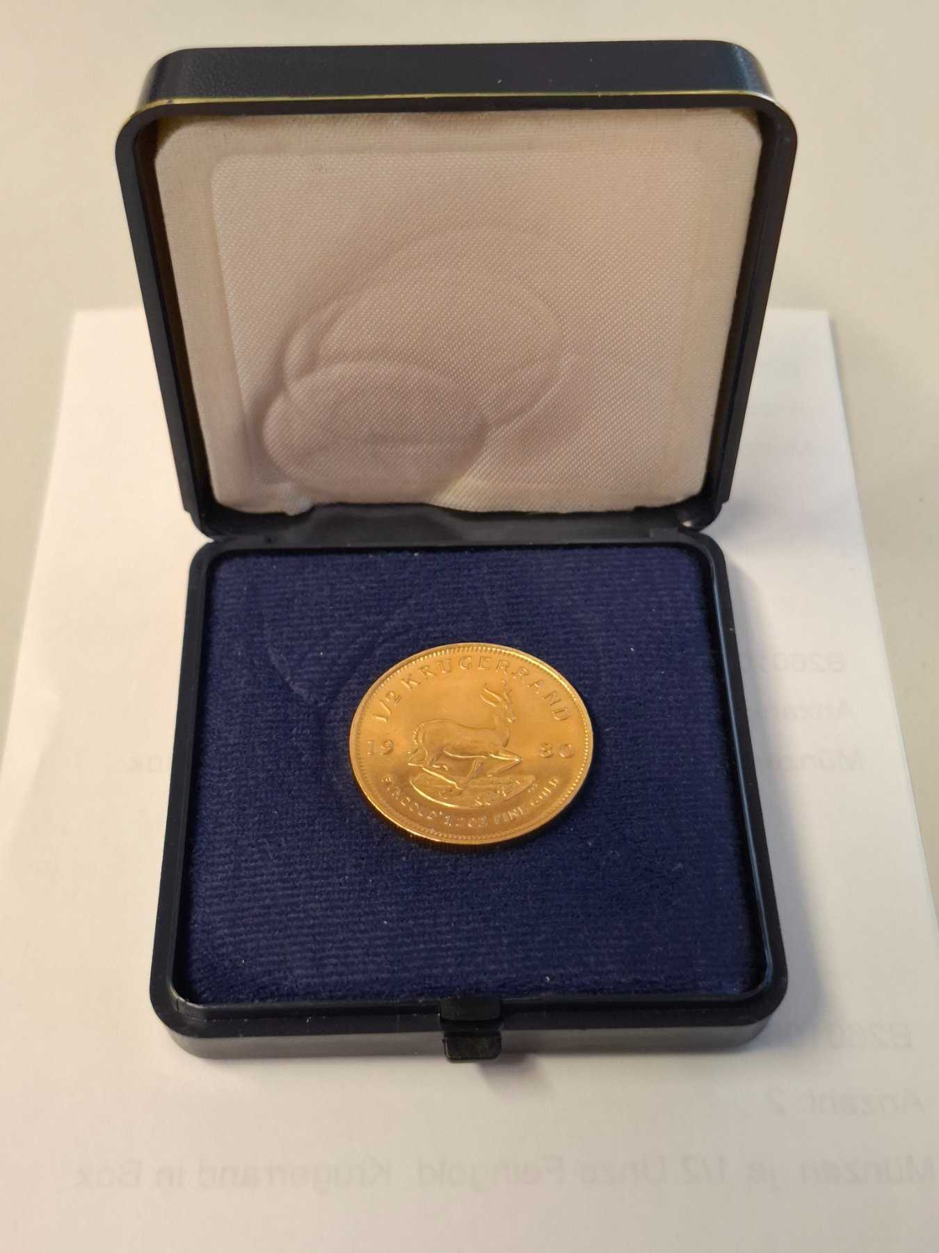 1 Zlatá mince *** 1/2 Krugerrand *** 1/2 unce ryzího zlata