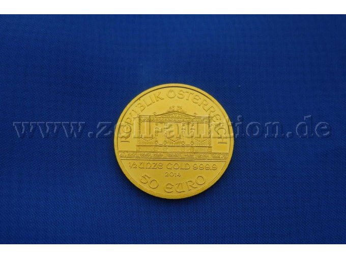 1 Goldmünze, 1/2 Unze Feingold, Wiener Philhamoniker - Rückseite