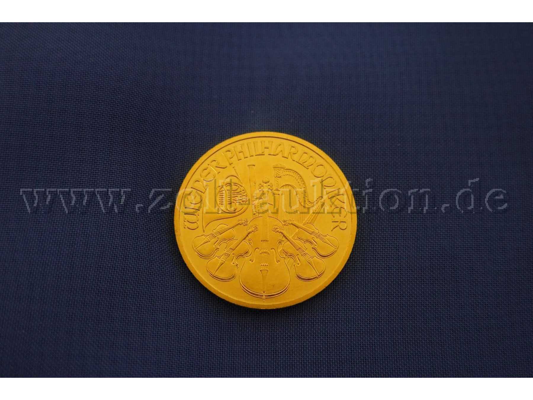 1 Goldmünze, 1/2 Unze Feingold, Wiener Philhamoniker Vorderseite