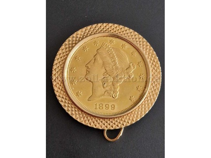 Münze mit Fassung Rückseite