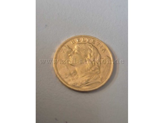 Goldmünze Vreneli Vorderseite