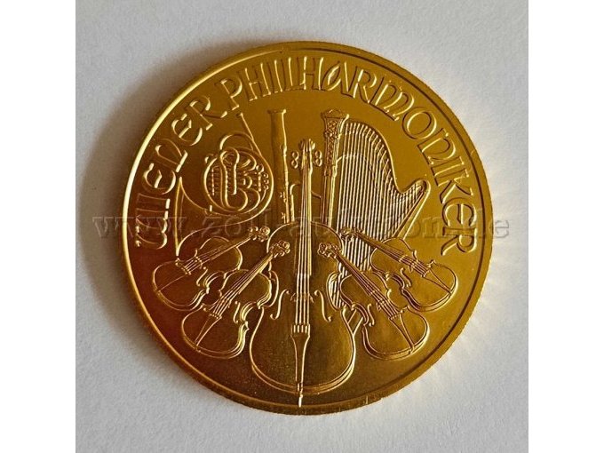 Vorderansicht Goldmünze Wiener Philharmoniker 2021