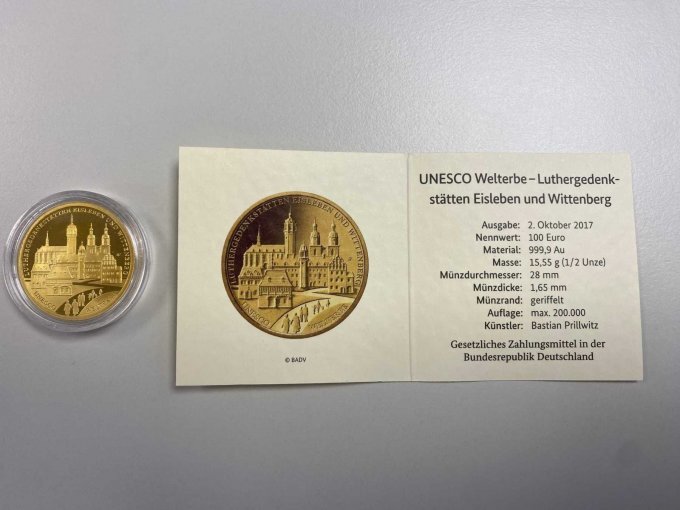 Vorderseite Münze / Echtheitszertifikat